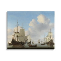 Ступел индустрии холандски кораби в морето Вилем ван де Велде класическа живопис живопис галерия увити платно печат стена изкуство, дизайн от един1000пейнтинг