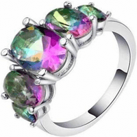 Романтична работа жени пръстен мед Цвят имитация на кристален сватбен пръстен, бижута пръстен жени и момичета обичат пръстен кристален