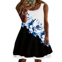 Дамски рокли Sanviglor Floral Print Tunic Sundress Casual Summer Blue 3XL