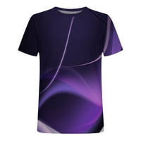 Hinvhai плюс размер най -висок клирънс мъжки 3D цифров печат пуловер фитнес спортни къси панталони ръкави тениска блуза лилаво