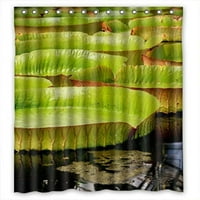 Greendecor Water Lily Waterproof Posher Cuttist With Hooks Аксесоари за баня размер