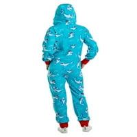 Eyicmarn зимна качулка онези за жени празник уютна качулка без крака пижама възрастен, цип предна сънливо облекло с джобна подарък