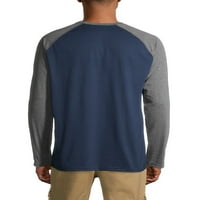 Мъжка и едра Мъжка тениска с дълъг ръкав реглан, 2-пак, до размер 5ХЛ