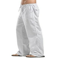 Thaisu мъжки небрежни панталони удобни панталони с теглене с висока талия, свободни панталони S-5XL