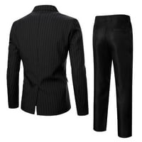 Мъжки Paisley Dress Suit Double Button Party Wedding Blazer Pants Комплекти черни xxl