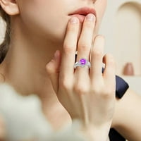 Simu Zircon Пълен диамантен пръстен бижута Предложение за рожден ден Подарък Булчински годежен парти пръстен сватбена лента Бижута
