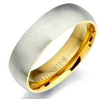 Gemini Men's 18K Gold напълни два тона матови и полски годишнини от титан сватбен пръстен на САЩ 12. Подарък за Свети Валентин
