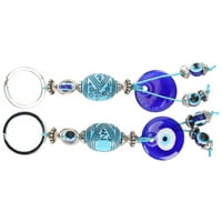 Щастлив Eye Keychain, удобен за използване на изискана изработка на сини очи Амулет Амулет Око Ключово турско сини бижута за очи за DIY Craft Gift