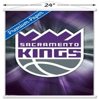 Сакраменто Кингс - лого плакат за стена с дървена магнитна рамка, 22.375 34