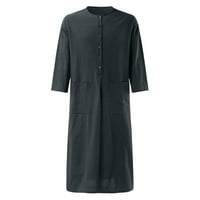 Frehsky рокля Мъжки чисти рокли дълги топчета удобни блуза с дълъг ръкав сиво