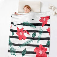 Винтидж флорално раирано легло одеяло с калъф за възглавница за диван диван пролетно хвърляне Пътуване Одеялото за благодарност