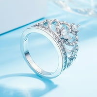 Бижута пръстена модна проста цирконов пръстен Проста личностна характера мода и платинен цирконов пръстен за жени и момичета аксесоари
