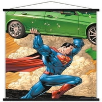 Комикси - Супермен - Плакат за стена на автомобила с дървена магнитна рамка, 22.375 34