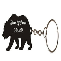 Град на Pines Indiana Suvenir Metal Bear Keychain