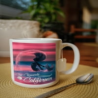 FL OZ Ceramic Mug, San Clemente, California, Mermaid Silhouett