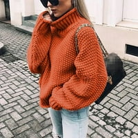 Есенни пуловери за жени Turtleneck Pullover Casual Fashion Witled Solid Long Lonevejumper Есен пролетна блуза