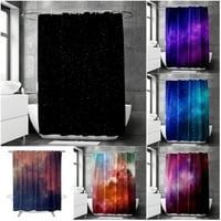 Galaxy Space Star Print Curtain Push Purtain Waterproof завеси за баня за декор за тоалетна за баня, 6, 180x