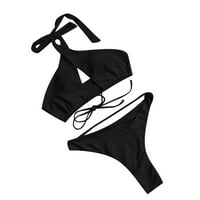 Комплекти за бикини за жени подаръци за жени, женски солиден цвят секси бикини подложка за бански костюми на плажове на плажа