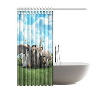 Група животни баня водоустойчив плат за душ завеса