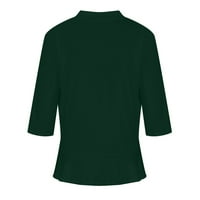 Женски ръкав моден пуловер Небрежен комфорт твърд цвят жилетка отгоре пуловер блуза