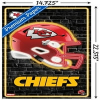 Канзас Сити Шефове - Плакат за стена на неонова шлем, 14.725 22.375