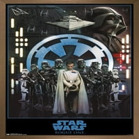 Междузвездни войни: Rogue One - Плакат за стена на Empire с дървена магнитна рамка, 22.375 34