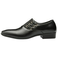 Mortilo Cl ical Style Shoes for Men Slip on Pu ниско гумен блок блок пета работа, подарък