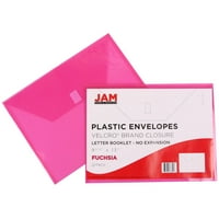 Пластмасови пликове с кука и контур, 9. 8х13, пакет 12, Розово Фуксия