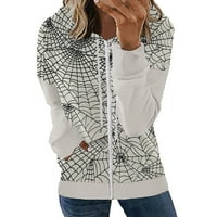 Aayomet zip up hoodie жени жени флорални отпечатани с дълги ръкави пуловер качулки суичър пуловери върхове, сиви s