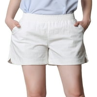 Grianlook Ladies Hawaii Solid Color Mini панталони Бермуда с висока талия с къси панталони джобни панталони горещи панталони