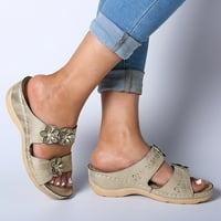 Обувки удобни сандали, отворени за женски чехли клинове отдолу дебели пръсти за жени