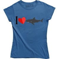Любовна акула - забавна суша гмуркане страхотна бяла женска тениска