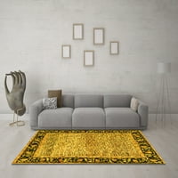 Ahgly Company Indoor Rectangle Oriental Yellow Modern Area Rugs, 4 '6'