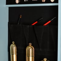 Шкаф за бижута аукфа с огледало - интегриран светодиод Светло-син