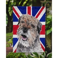Caroline's Treasures SC9865GF Border Terrier с английски Съюз Джак Британски флаг градински флаг, размер на градината, многоцветна