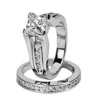 Wozhidaoke пръстени за жени Свети Валентин годежен сватбен пръстен бял квадрат циркон двойка пръстен за рожден ден за жени
