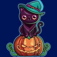 Свирепо сладък Хелоуин вампир вещица коте котки юноши кралски син графичен тройник - дизайн от хора m