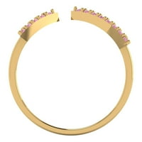 0. CT Блестящ кръг Изрязване Ясно симулиран диамант 18K Жълто злато Ring Ring SZ 7