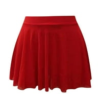 drpgunly мини пола Фласна блуза прозорчка бюст пола къси поли дамски поли червени xl