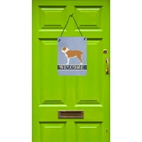 Каролински съкровища ББ5532Д Централноазиатско овчарско куче добре дошли стена или врата висящи щампи, 12х16, Многоцветен