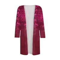 Mlqidk Kimono Cardigans за жени ръкав Отворен фронт Duster Небрежно лек мек жилетка за кардиган, горещо розово s