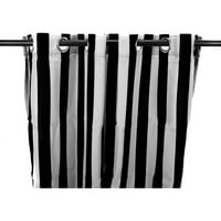 Jordan Manufacturing 54 84 Black Stripe Grommet Полу-марионен панел за завеси на открито