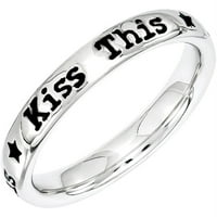 Стерлинг сребърна лирическа целувка този пръстен