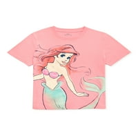 Малката русалка момичета Графичен тениска с къс ръкав, Размери 4-16