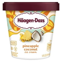 Хааген Дазс ананас кокосов сладолед, без глутен, Кашер, пакет, 14оз