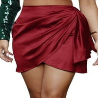 Лятна лятна кратка нередовна пола твърд цвят висок талия с поли от а-линия