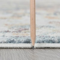 Преходна зона килим флорален крем вътрешен бегач лесен за почистване
