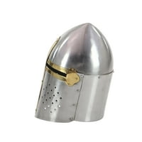 13 Сребърен Метален Реплика Средновековен Рицар Кръстоносец Шлем