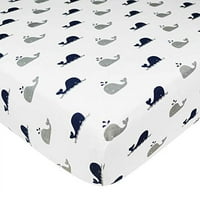Американски бебе компания отпечатани естествен памук стойност Джърси плета монтирани преносими мини-яслите лист, флот кит,