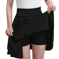 JSEZML Женски летен мини пола Плисинен цвят плюс размер панталони Облечете еластична висока талия къси поли за парти
